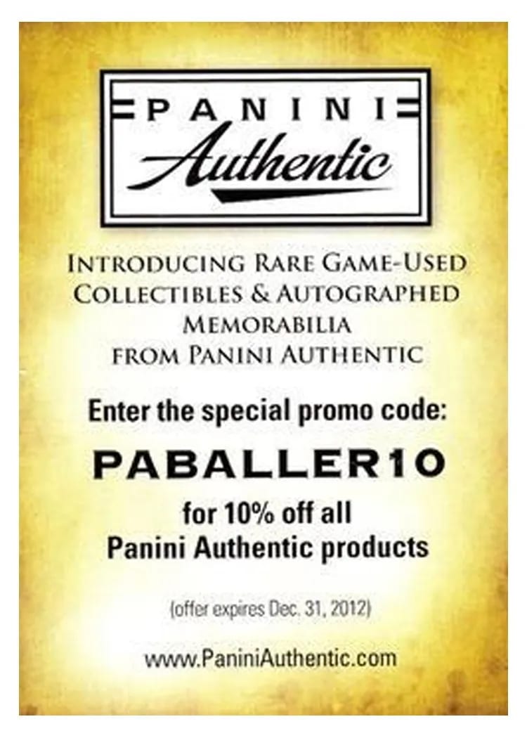 2012 Panini Hoops 10 Percent Discount Code card