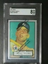1996 Topps Mantle Finest 1952 Topps Reprint w/ Coating #2 card