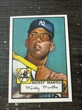 1996 Topps Mantle Reprint 1952 Topps Reprint #2 card