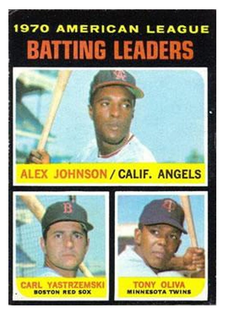 1971 Topps 1970 American League Batting Leaders #61 card