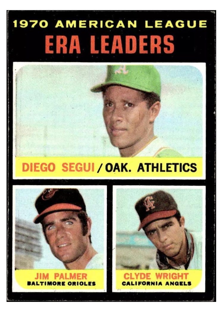 1971 Topps 1970 American League ERA Leaders #67 card