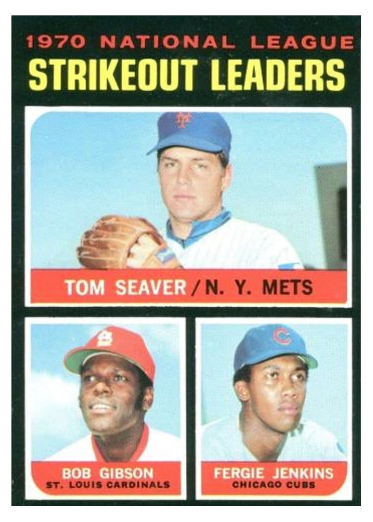 1971 Topps 1970 National League Strikeout Leaders #72 card