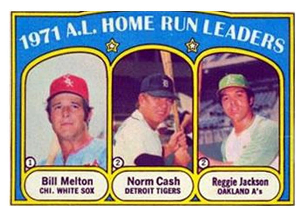 1972 Topps 1971 A.L. Home Run Leaders #90 card
