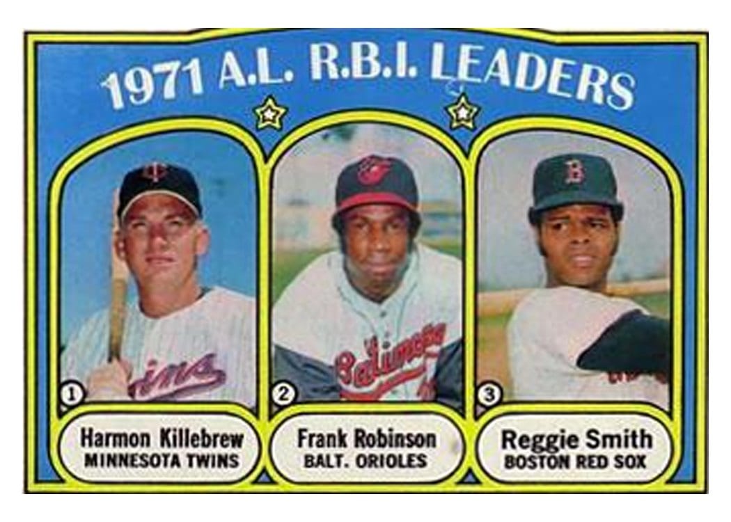1972 Topps 1971 A.L. R.B.I. Leaders #88 card