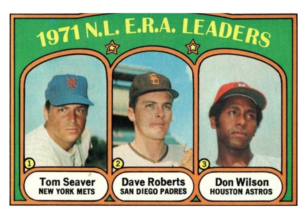 1972 Topps 1971 N.L. E.R.A. Leaders #91 card