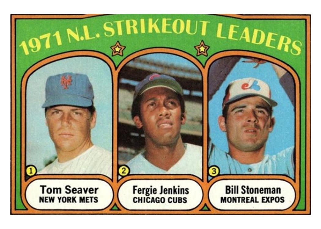 1972 Topps 1971 N.L. Strikeout Leaders #95 card