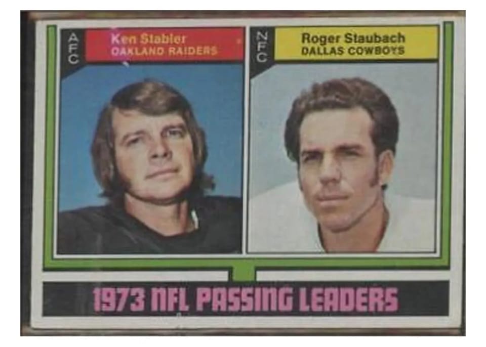 1974 Topps 1973 NFL Passing Leaders #329 card