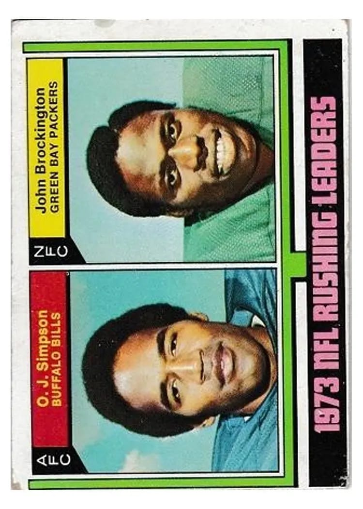1974 Topps 1973 NFL Rushing Leaders #328 card