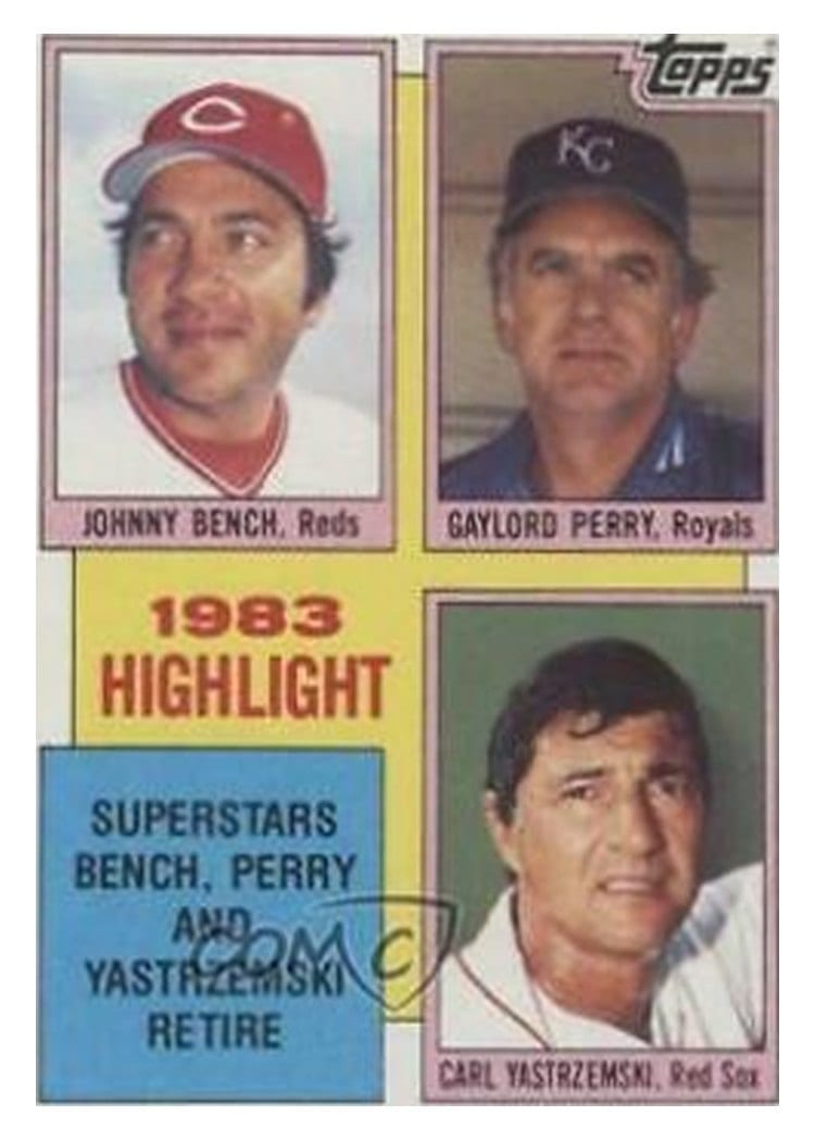 1984 Topps 1983 Highlight Bench, Perry, Yastrzemski #6 card