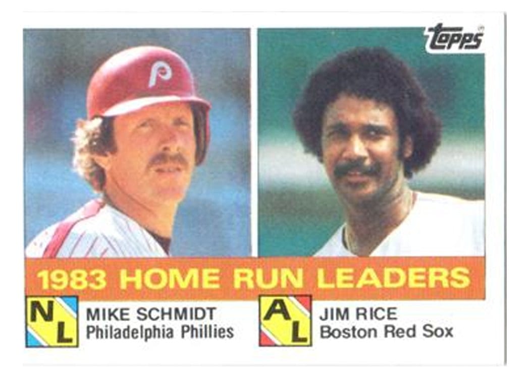1984 Topps 1983 Home Run Leaders (Mike Schmidt / Jim Rice #132 card