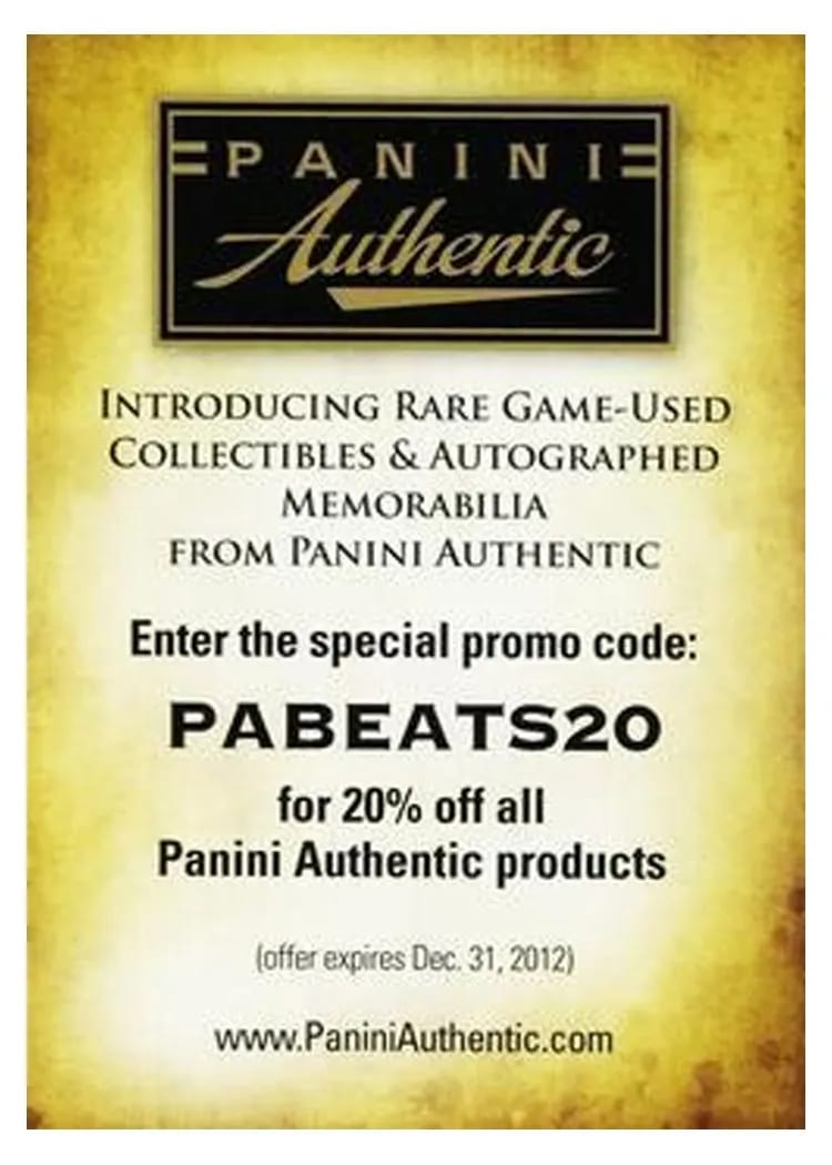 2012 Panini Hoops 20 Percent Discount Code card