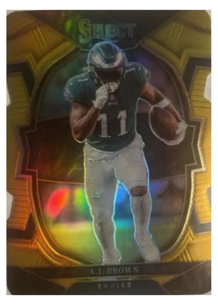 2022 Panini Select Base Set A.J. Brown Gold Die Cut #81 card