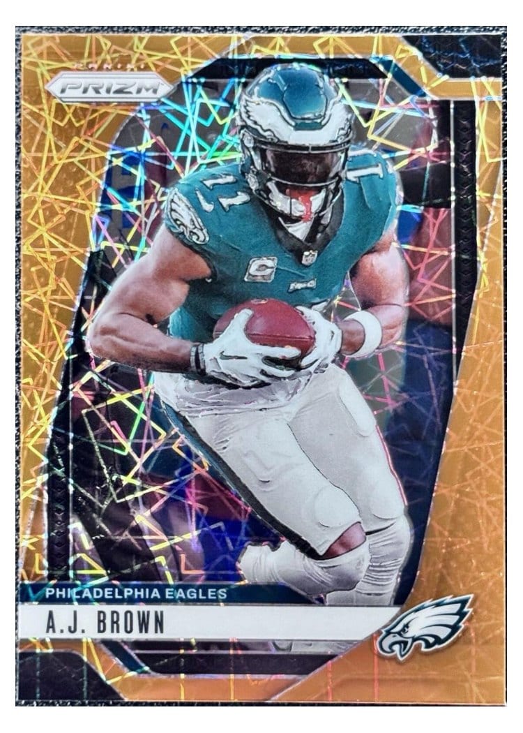 2024 Panini Prizm Base Set A.J. Brown Orange Lazer #233 card