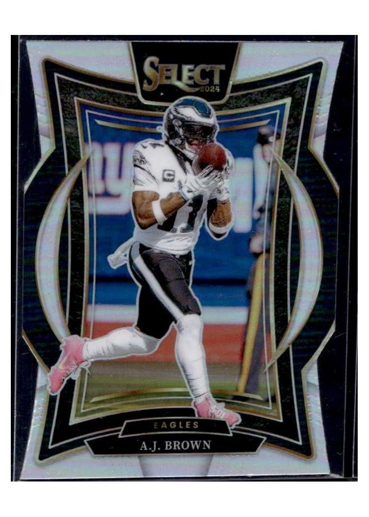 2024 Panini Select Base Set A.J. Brown Silver Prizm Die-Cut #2 card