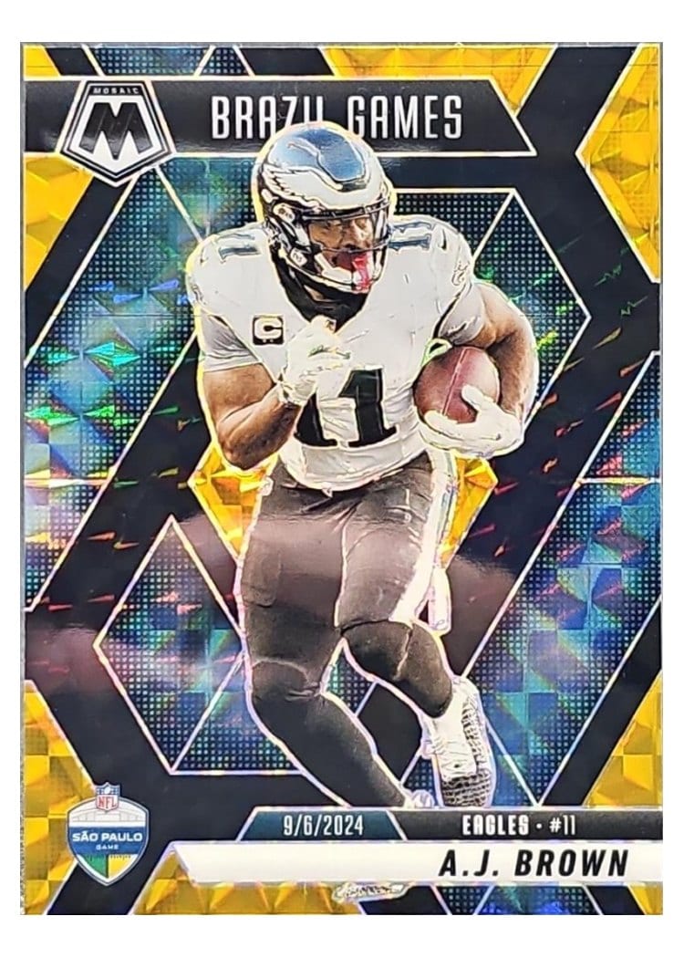 2025 Panini Mosaic Base Set A.J. Brown Choice Black Gold #266 card