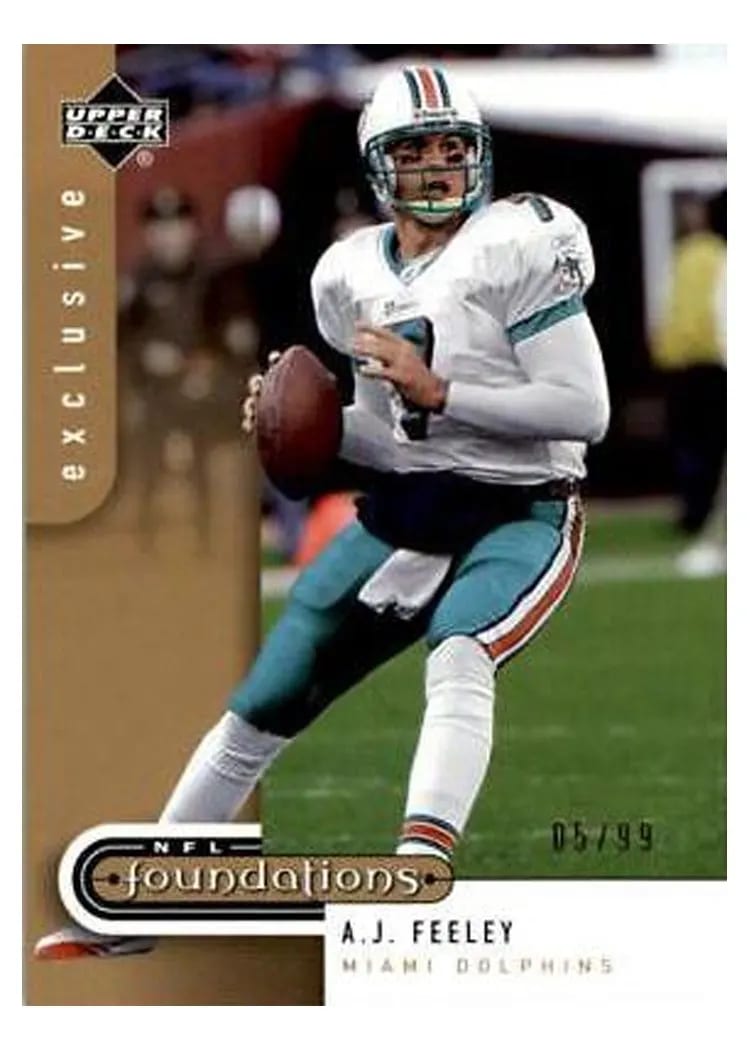 2005 Upper Deck Foundations A.J. Feeley Exclusive Gold #49 card