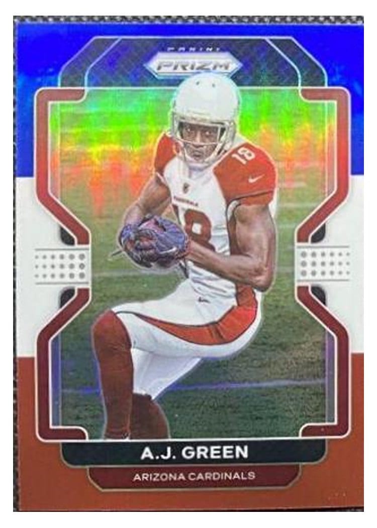 2021 Panini Prizm Base Set A.J. Green Red White and Blue Prizm #74 card