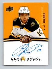 2023-24 Upper Deck Boston Bruins Centennial Bear Tracks Autographs A.J. Greer #BT-AG card
