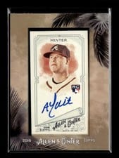 2018 Topps Allen & Ginter Framed Mini Autographs A.J. Minter #MA-AM card