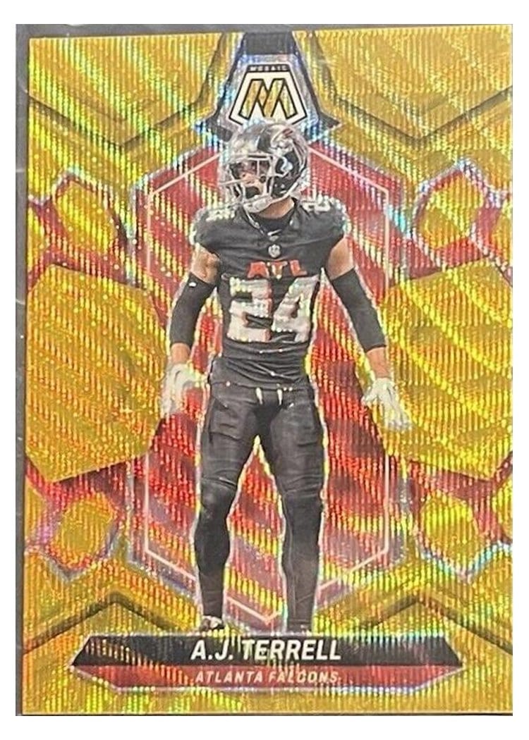 2024 Panini Mosaic Base Set A.J. Terrell Gold Wave #12 card