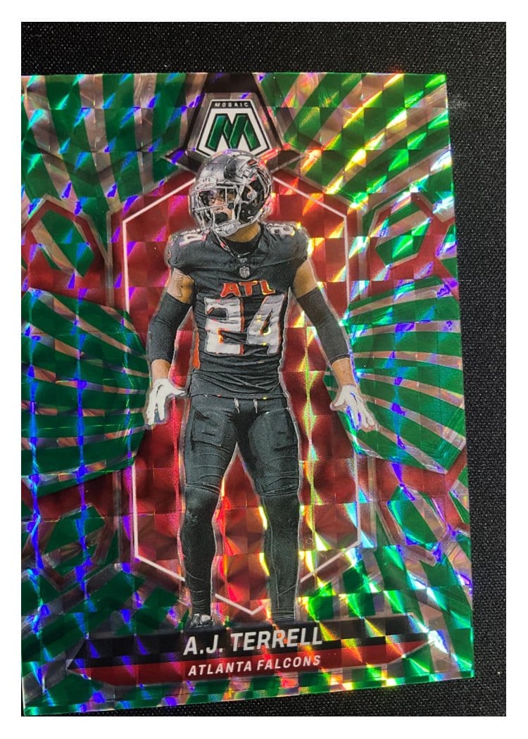 2024 Panini Mosaic Base Set A.J. Terrell Green Swirl #12 card