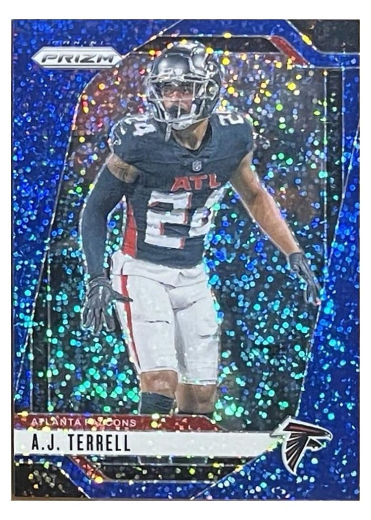 2024 Panini Prizm Base Set A.J. Terrell Blue Sparkle #15 card