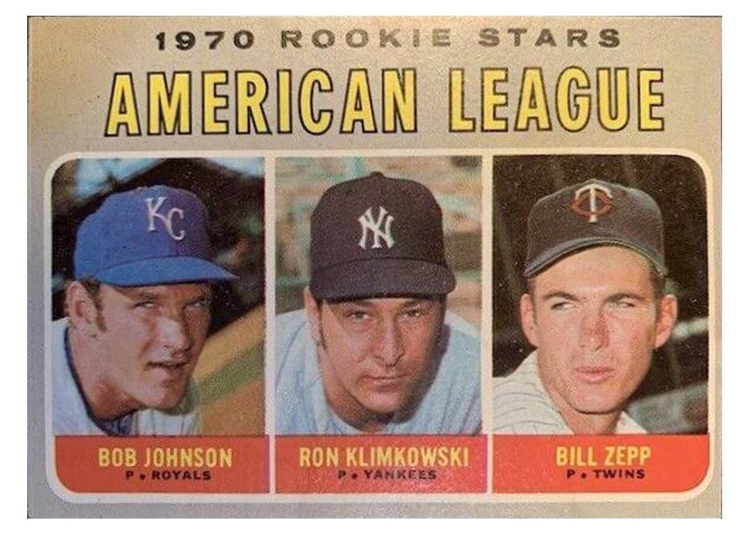 1970 Topps A.L. 1970 Rookie Stars: Bob Johnson / Ron Klimkowski / Bill Zepp #702 card