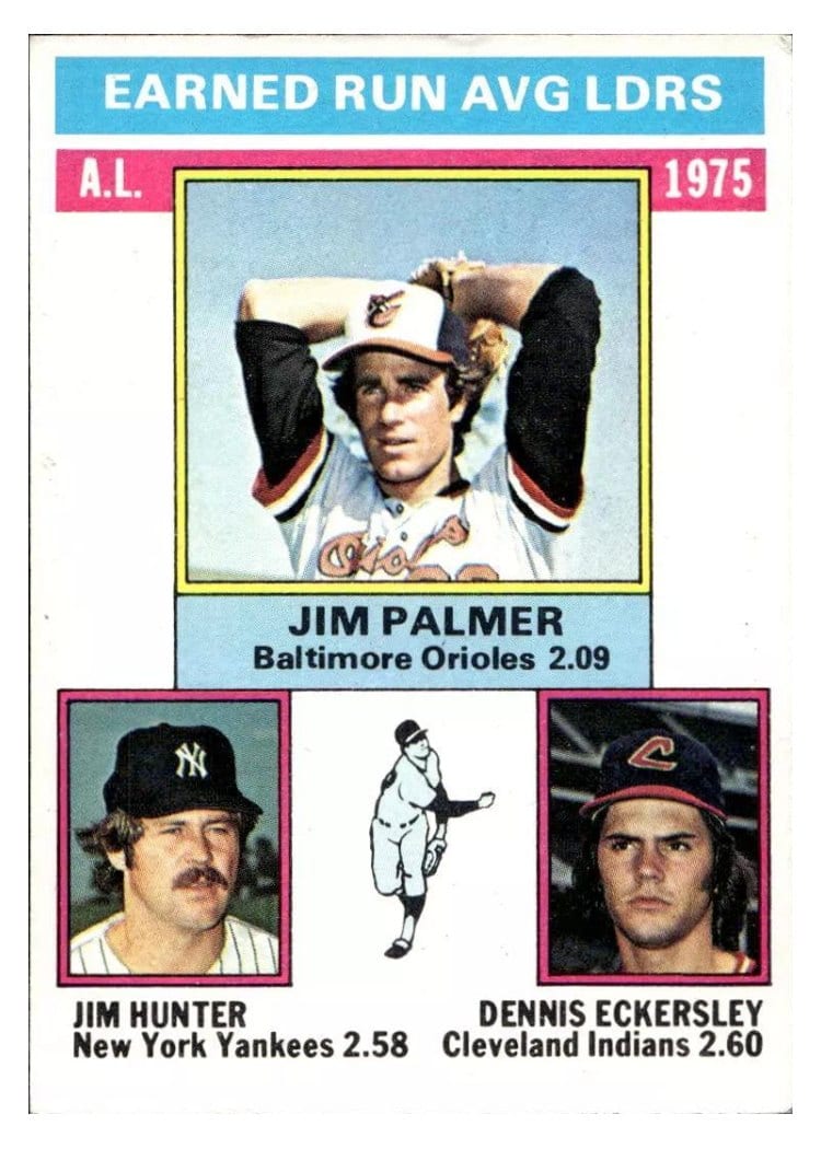 1976 Topps A. L. ERA Leaders #202 card