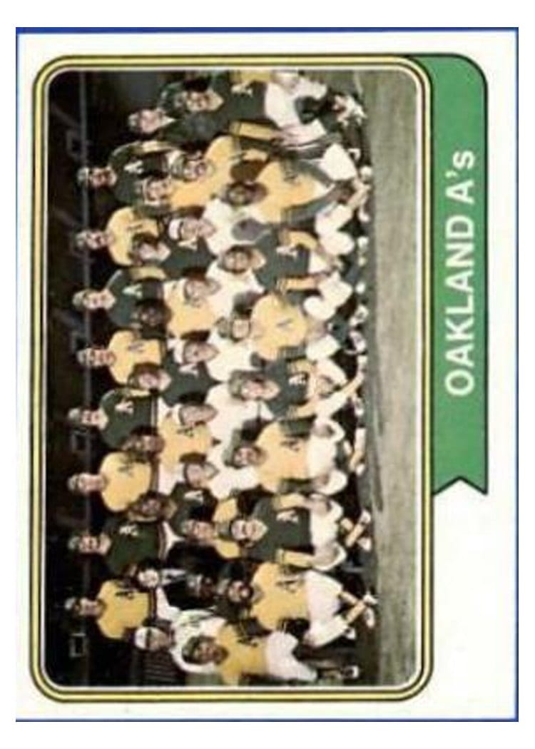 1974 Topps A's Team #246 card