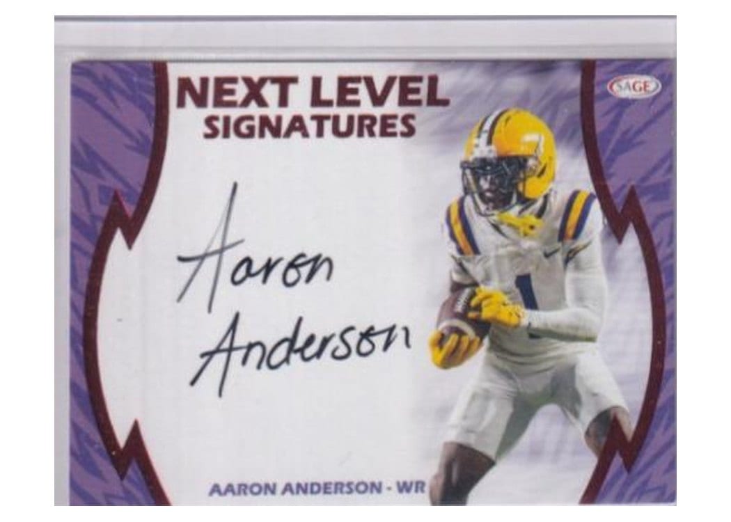 2026 SAGE Football Next Level Signatures Aaron Anderson #NLS-AA card
