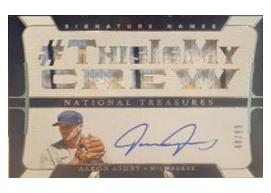 2022 Panini National Treasures Signature Names Aaron Ashby #SN-AS card