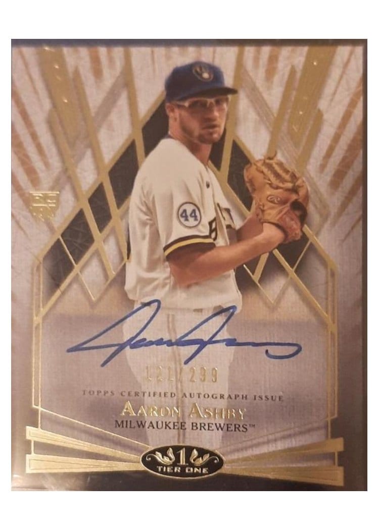2022 Topps Tier One Break Out Autographs Aaron Ashby #BOA-AA card