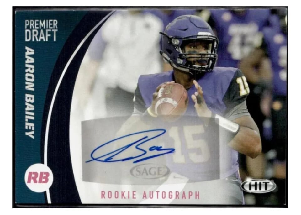 2017 Sage Hit Premier Draft Autographs Aaron Bailey #A67 card