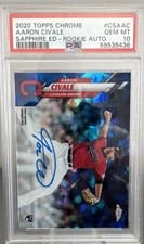 2020 Topps Chrome Sapphire Edition Rookie Autographs Aaron Civale #CSA-AC card