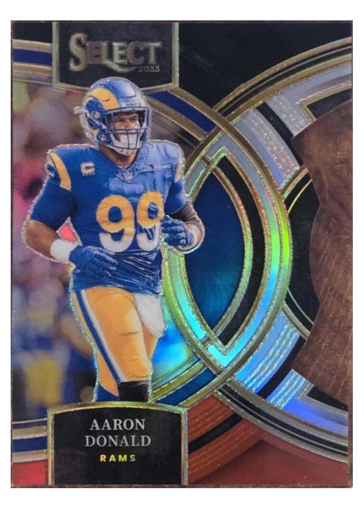 2023 Panini Select Base Set Aaron Donald Black Red Prizm Die-Cut #113 card