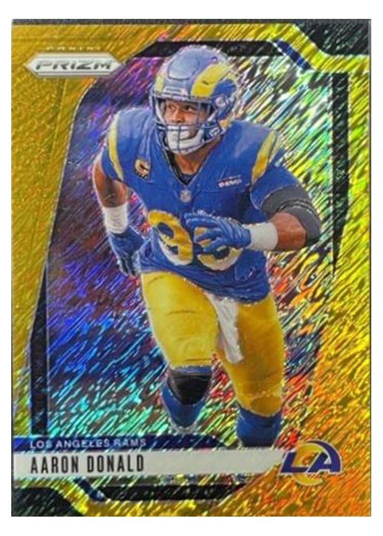 2024 Panini Prizm Base Set Aaron Donald Gold Shimmer #172 card