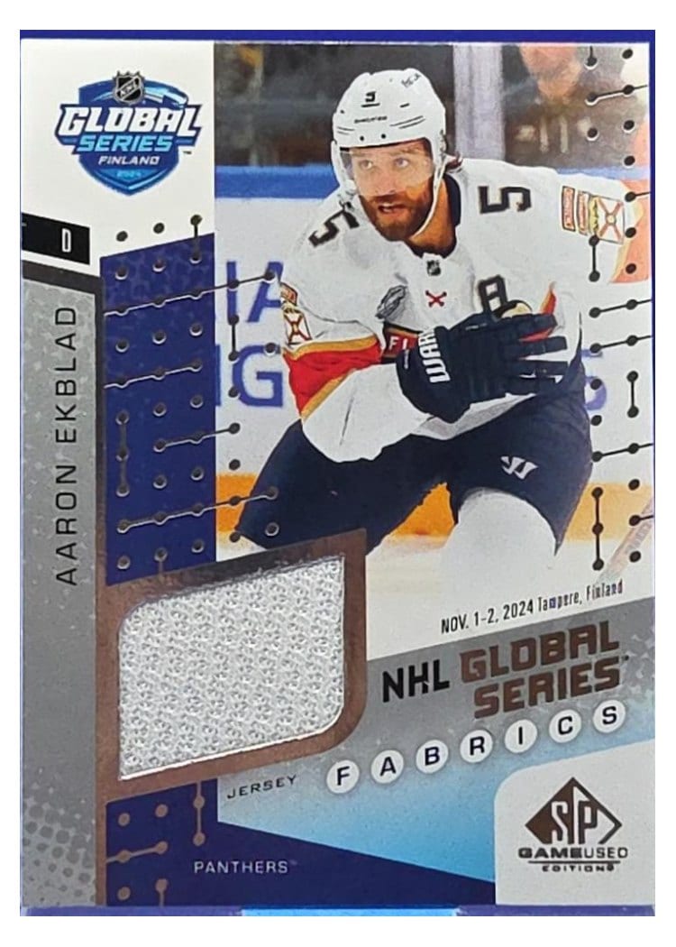 2025-26 SP Game Used 2024 Global Series Stars vs. Panthers Fabrics Aaron Ekblad #GSF2-14 card