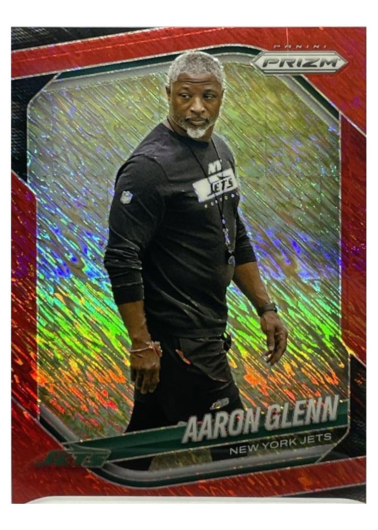 2025 Panini Prizm Base Set Aaron Glenn Red Shimmer #47 card