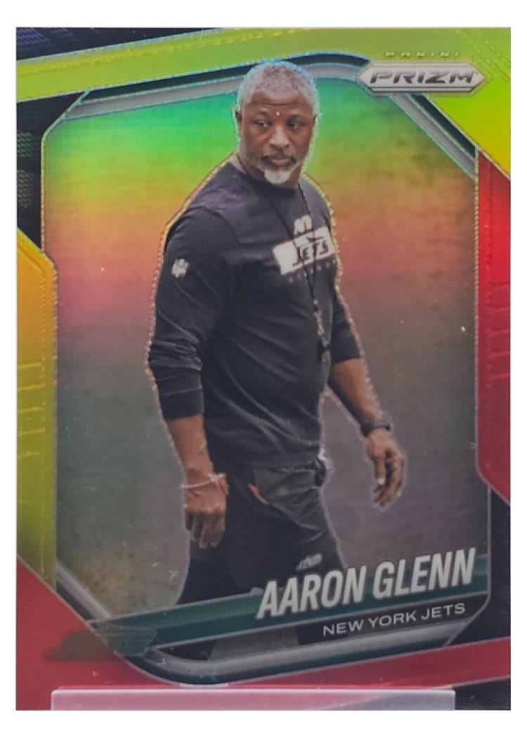 2025 Panini Prizm Base Set Aaron Glenn Red Yellow #47 card