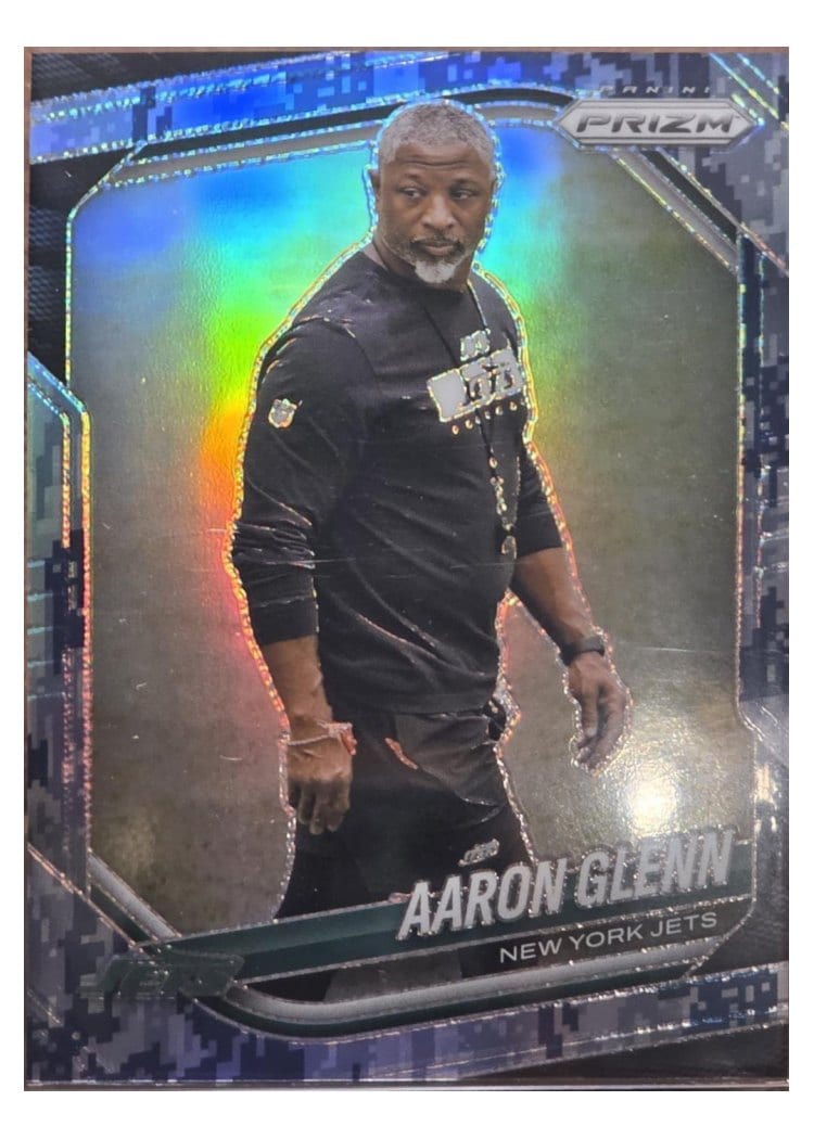 2025 Panini Prizm Base Set Aaron Glenn Navy Camo #47 card