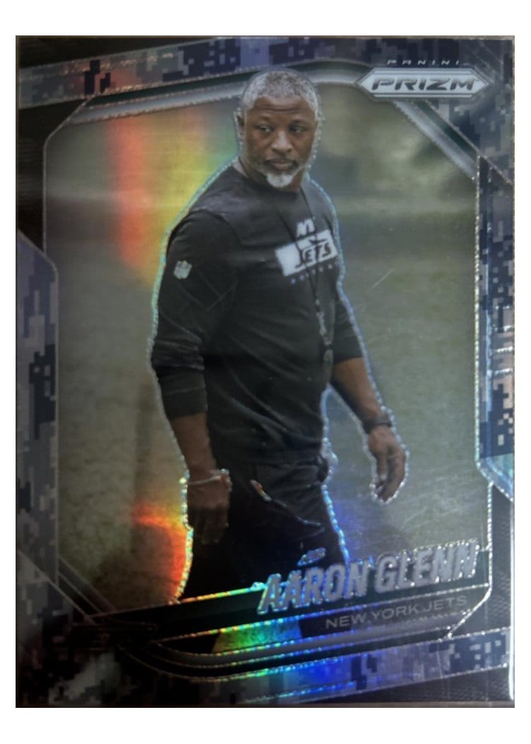 2025 Panini Prizm Base Set Aaron Glenn Forest Camo #47 card