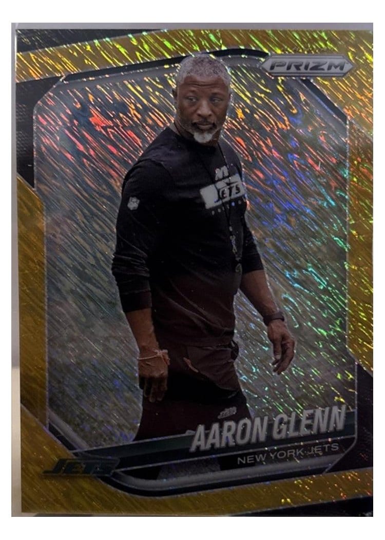2025 Panini Prizm Base Set Aaron Glenn Gold Shimmer #47 card