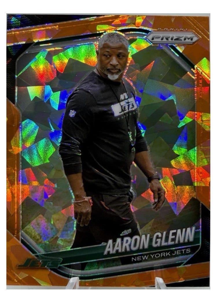 2025 Panini Prizm Base Set Aaron Glenn Orange Ice #47 card