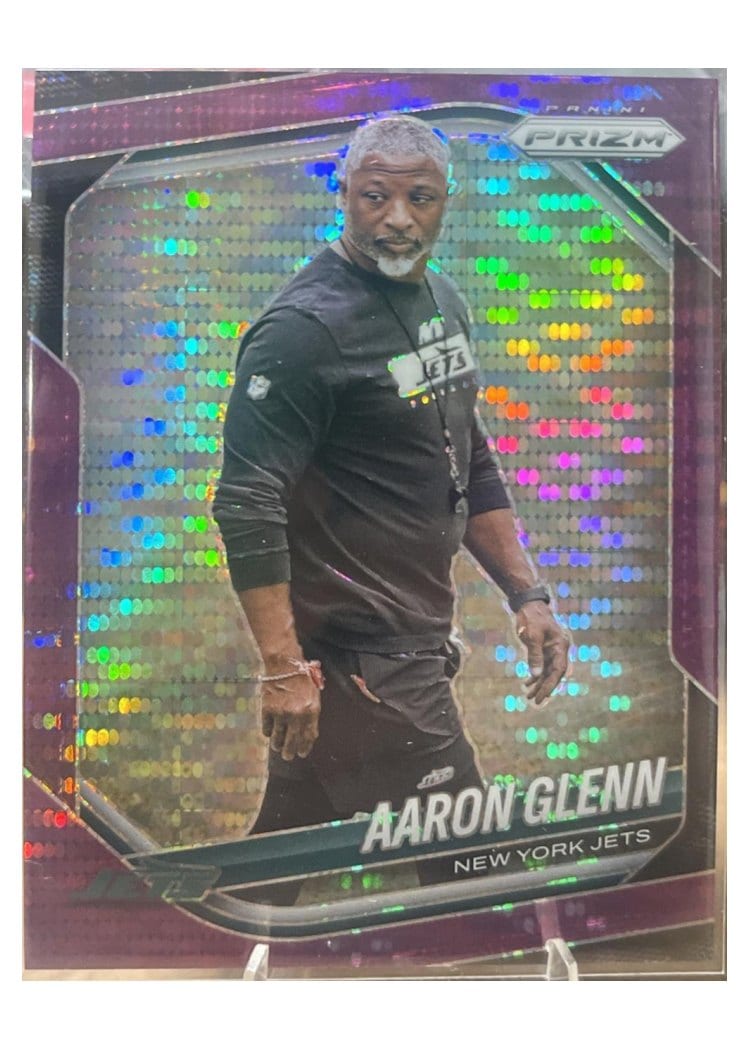 2025 Panini Prizm Base Set Aaron Glenn Purple Pulsar #47 card