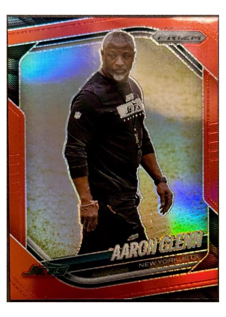 2025 Panini Prizm Base Set Aaron Glenn Red #47 card