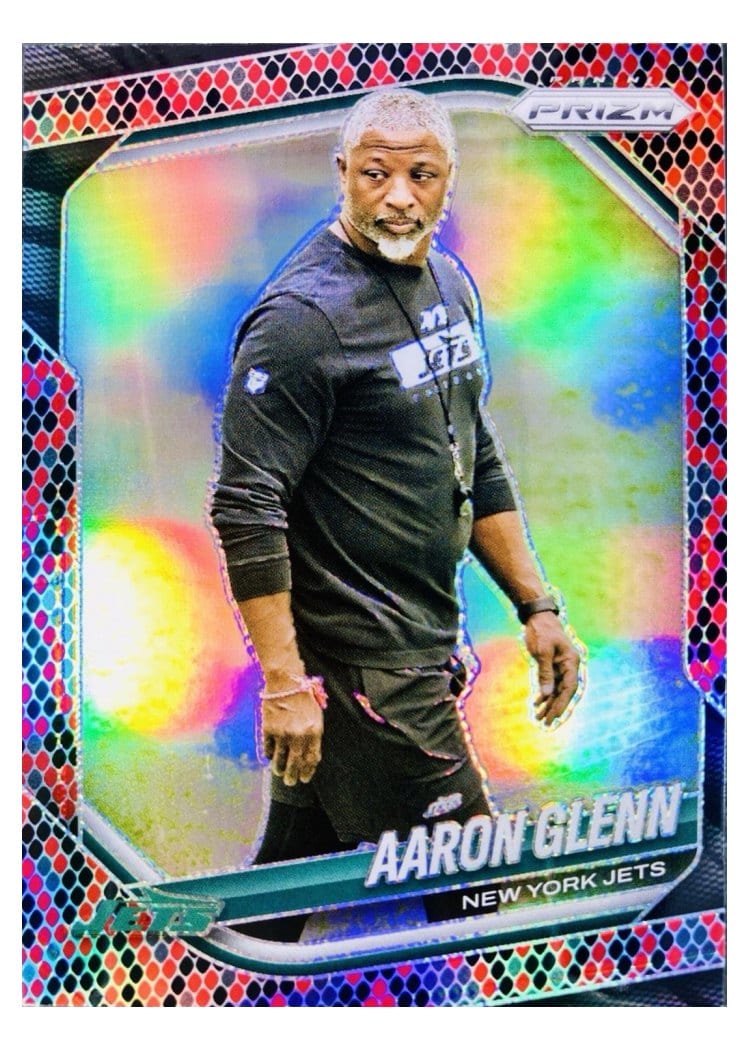 2025 Panini Prizm Base Set Aaron Glenn Snakeskin #47 card