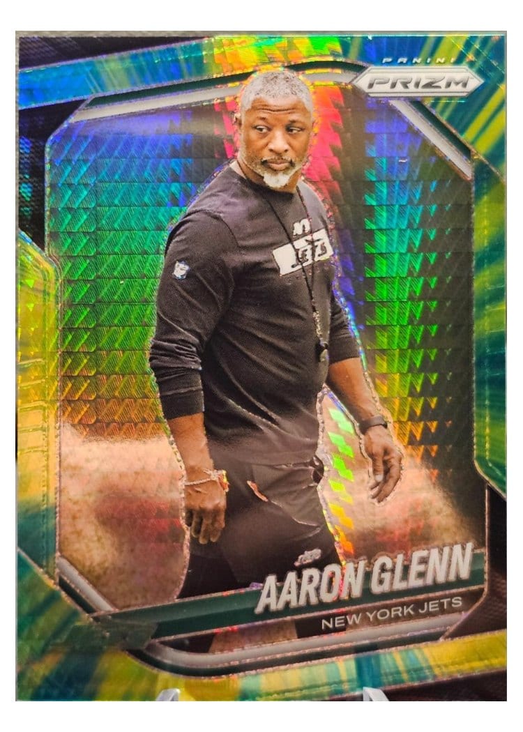 2025 Panini Prizm Base Set Aaron Glenn Hyper #47 card