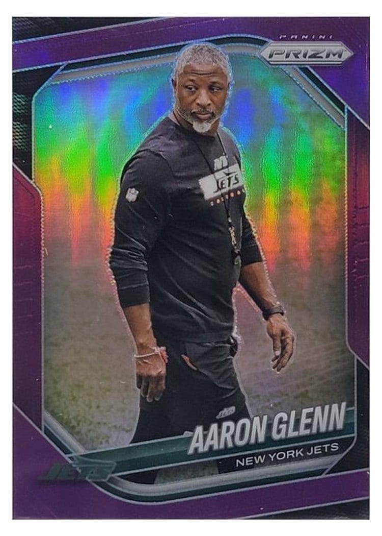 2025 Panini Prizm Base Set Aaron Glenn Purple #47 card