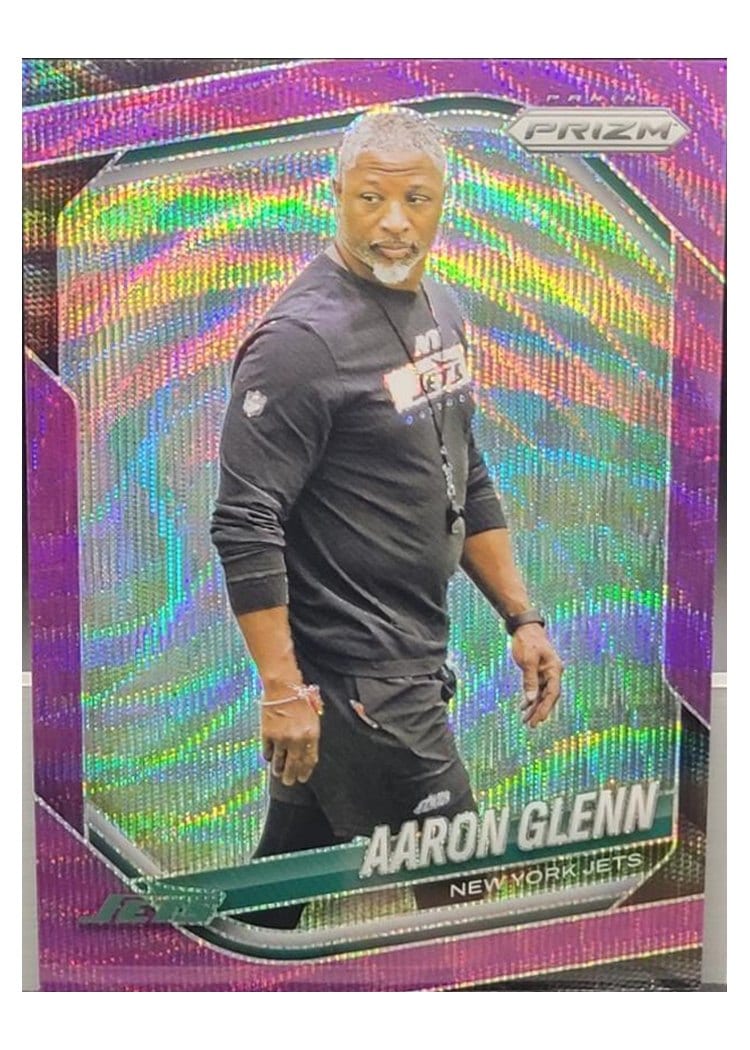 2025 Panini Prizm Base Set Aaron Glenn Purple Wave #47 card