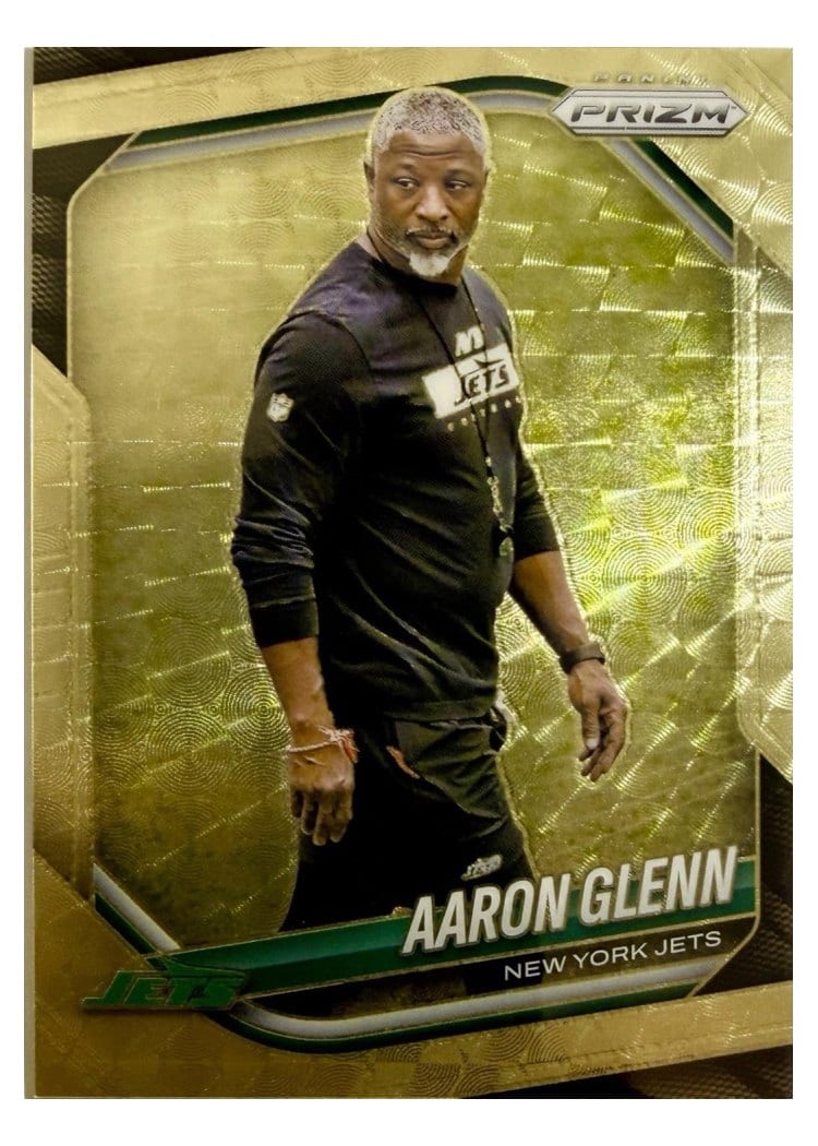 2025 Panini Prizm Base Set Aaron Glenn Gold Vinyl #47 card